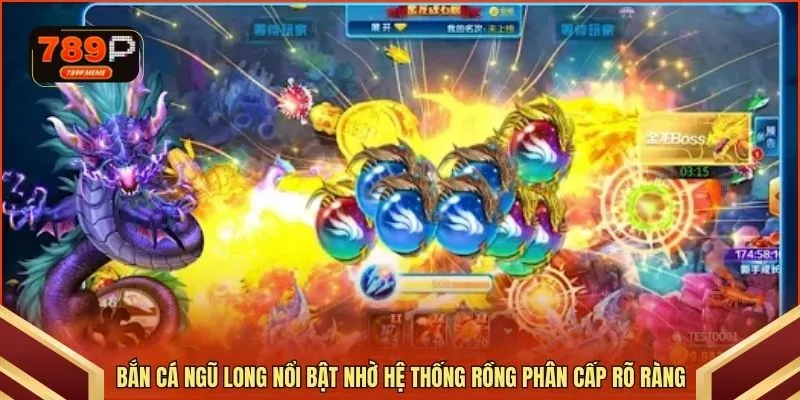 Bắn cá Ngũ Long nổi bật nhờ hệ thống rồng phân cấp rõ ràng